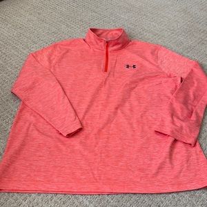 Mens orange/white heathered quarter zip